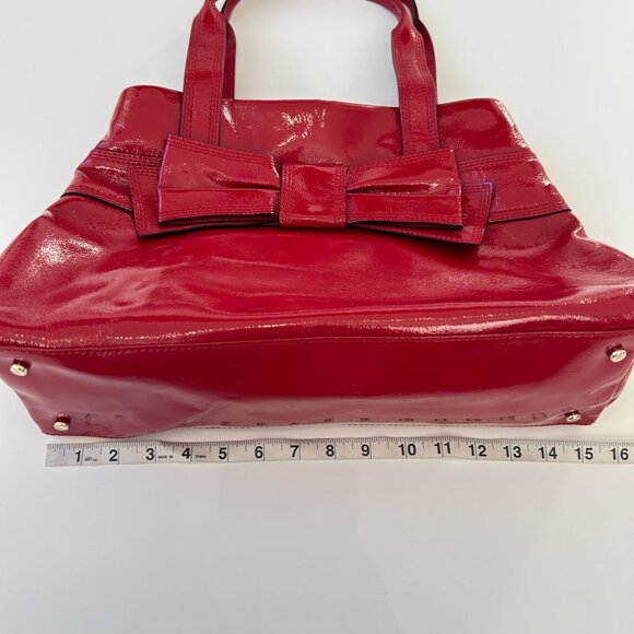 NWOT Kate Spade New York Claverly Maryanne Patent Leather Red Tote Bag Double Ha - Picture 3 of 12
